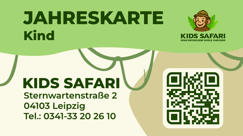 SS GS VC 12er 1EW 1K front Kopie Kids Safari – 12er Rabattkarte für 1 Erwachsenen und 1 Kind